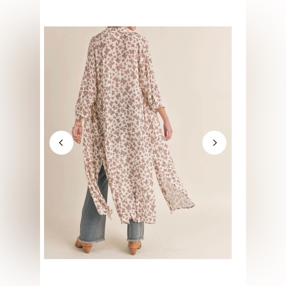 Sadie & Sage Button Down Butterfly Print Shirt Dress NWT - Picture 2 of 6